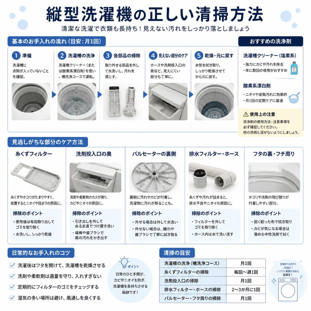 縦型洗濯機の効果的な手入れ法